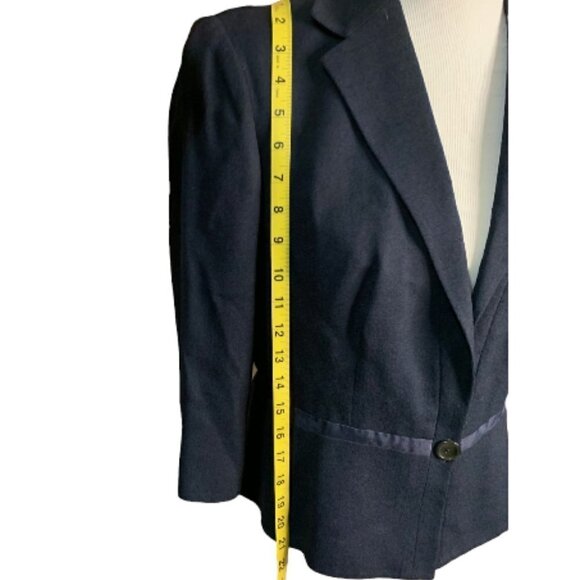 Gianfranco Ferre Black Blazer with Satin waist trim Size 10 - Picture 5 of 14
